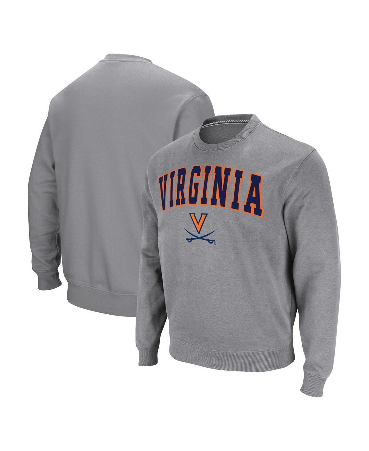 Mens Colosseum Heather Gray Virginia Cavaliers Arch & Logo Pullover Sweatshirt Product Image