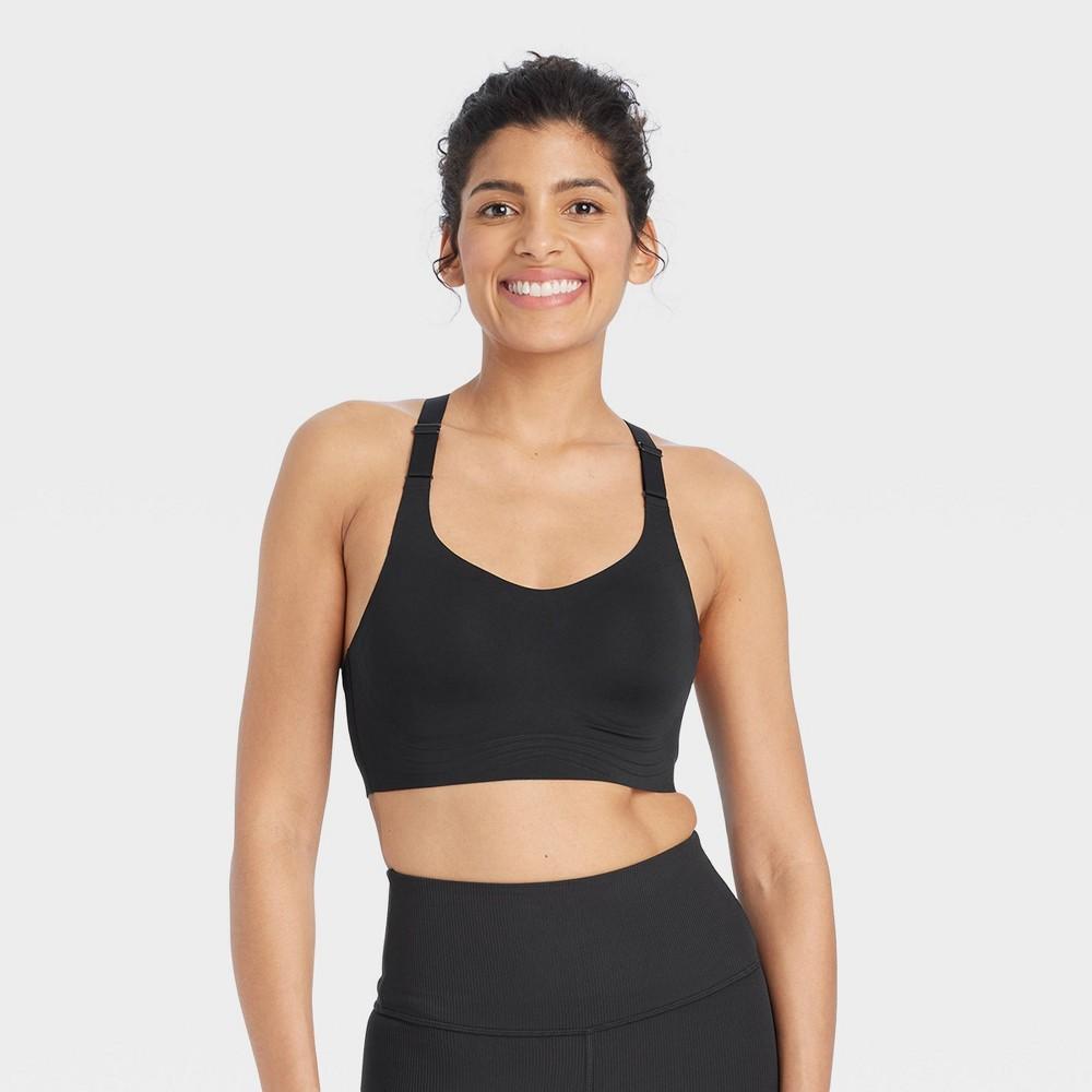 Womens Sculpt High Support Embossed Sports Bra - All In Motion Black L Product Image