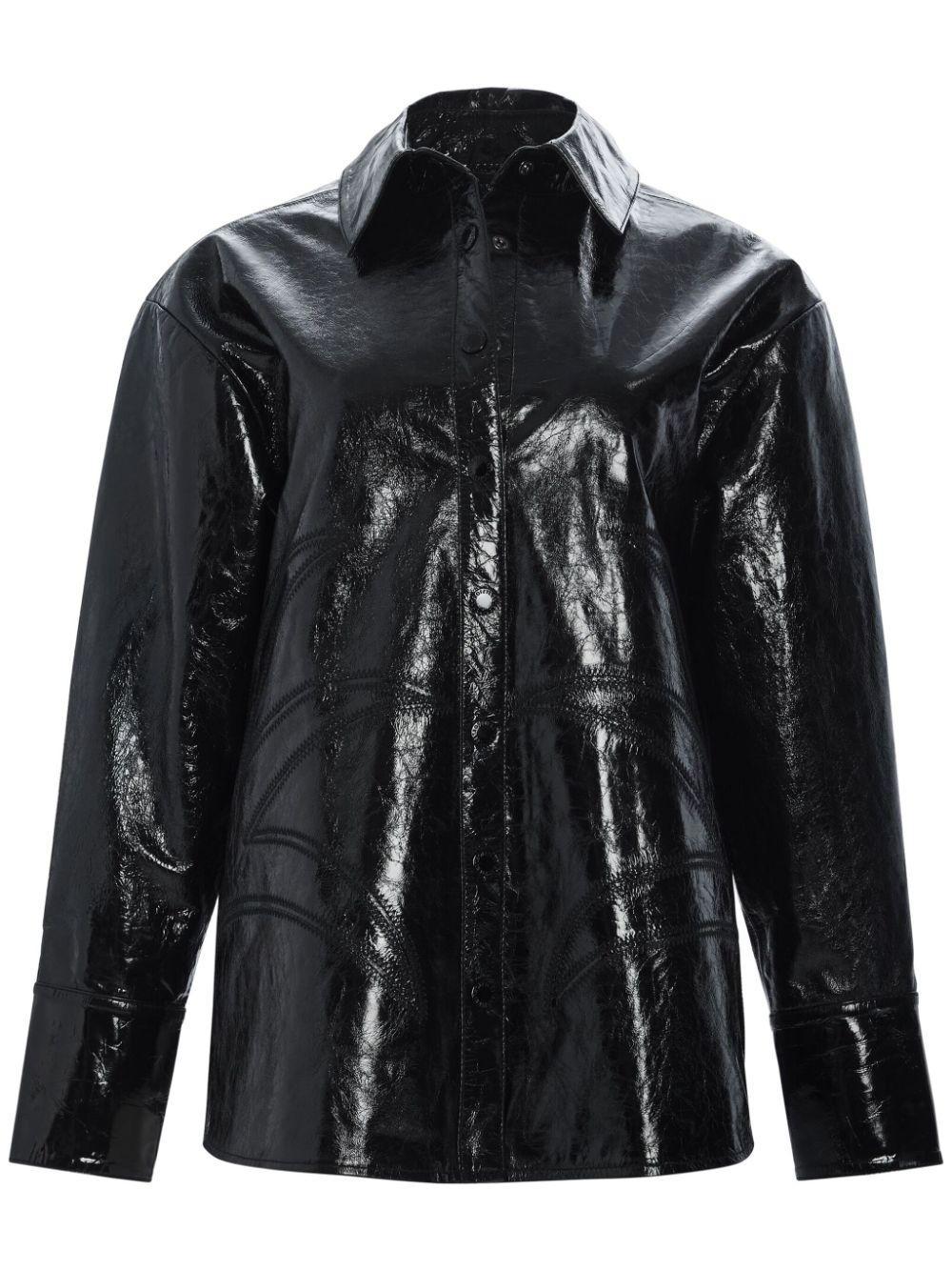 Shaili Leather Shirt In Black Product Image