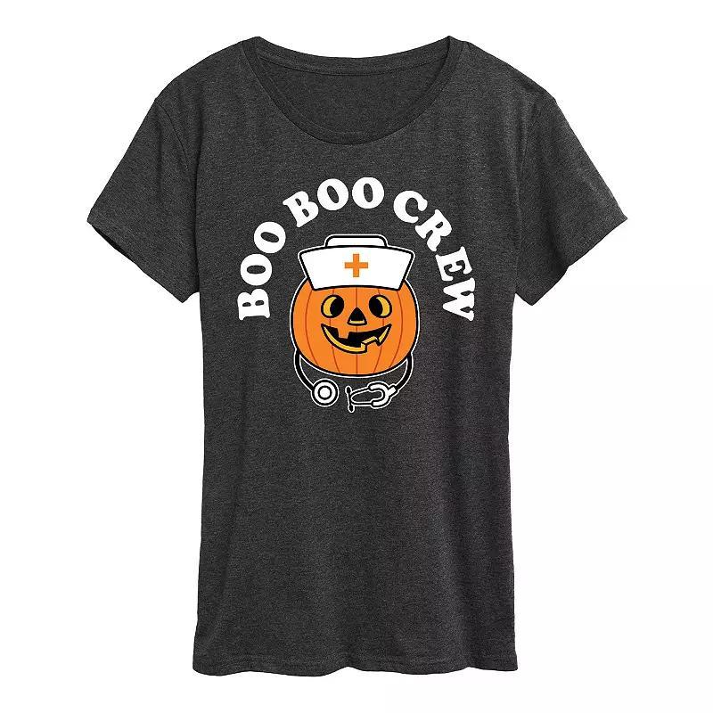 Womens Boo Boo Crew Halloween Tee, Girls Grey Gray Product Image