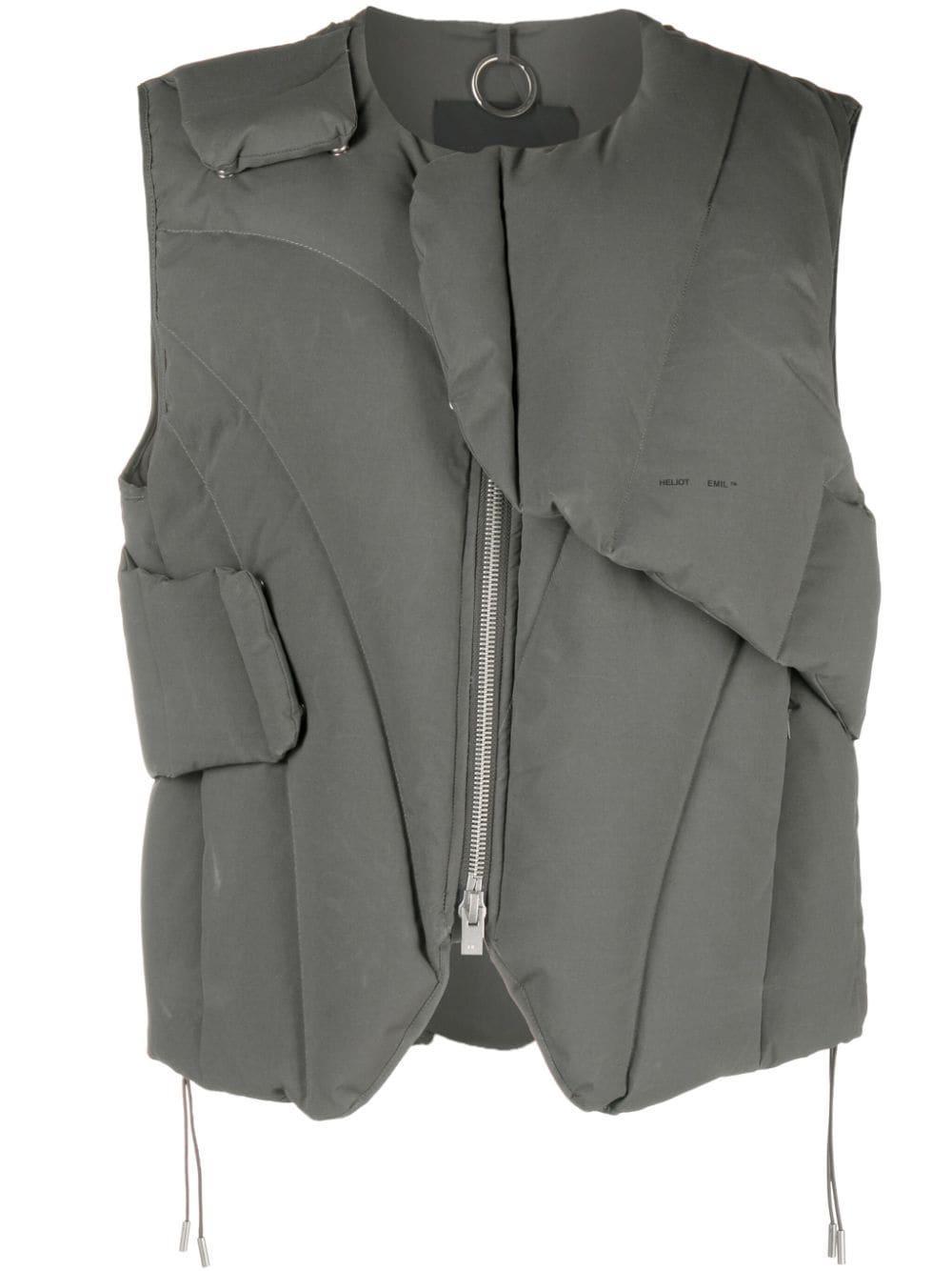 HELIOT EMIL Gray Layered Down Vest In Grey Product Image