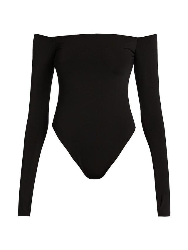 Womens Anna Off-The-Shoulder Long-Sleeve Bodysuit Product Image