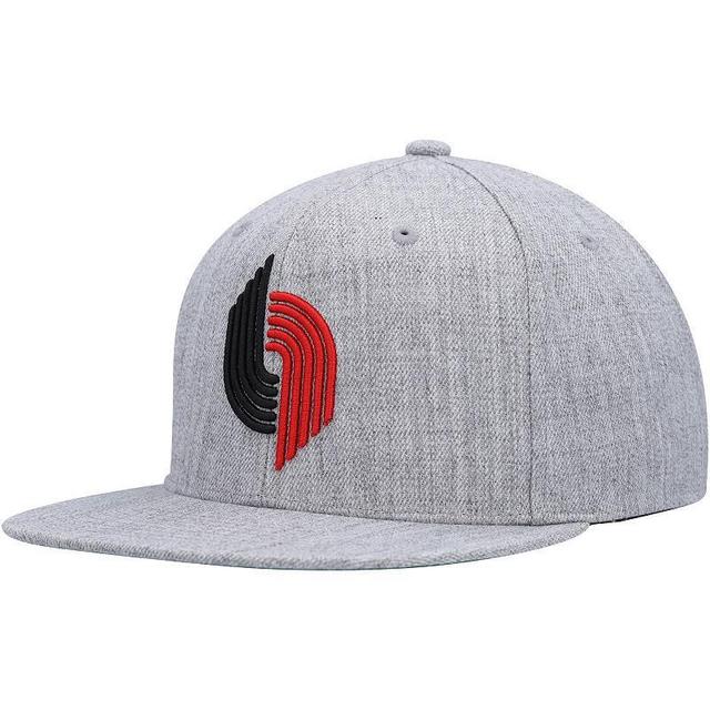 Mens Mitchell & Ness Heather Gray Portland Trail Blazers Hardwood Classics 2.0 Snapback Hat Product Image