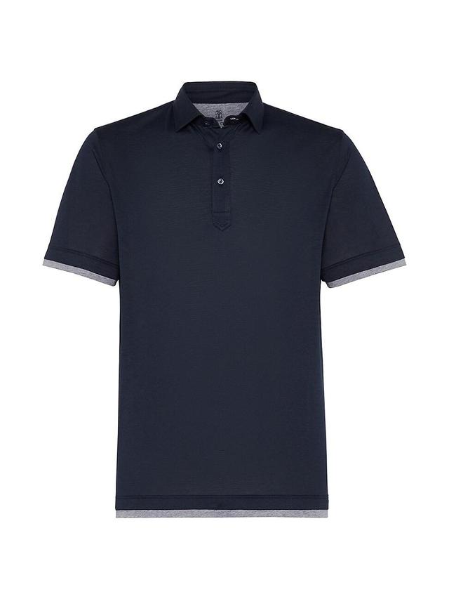 Brunello Cucinelli Cotton & Silk Jersey Polo Product Image