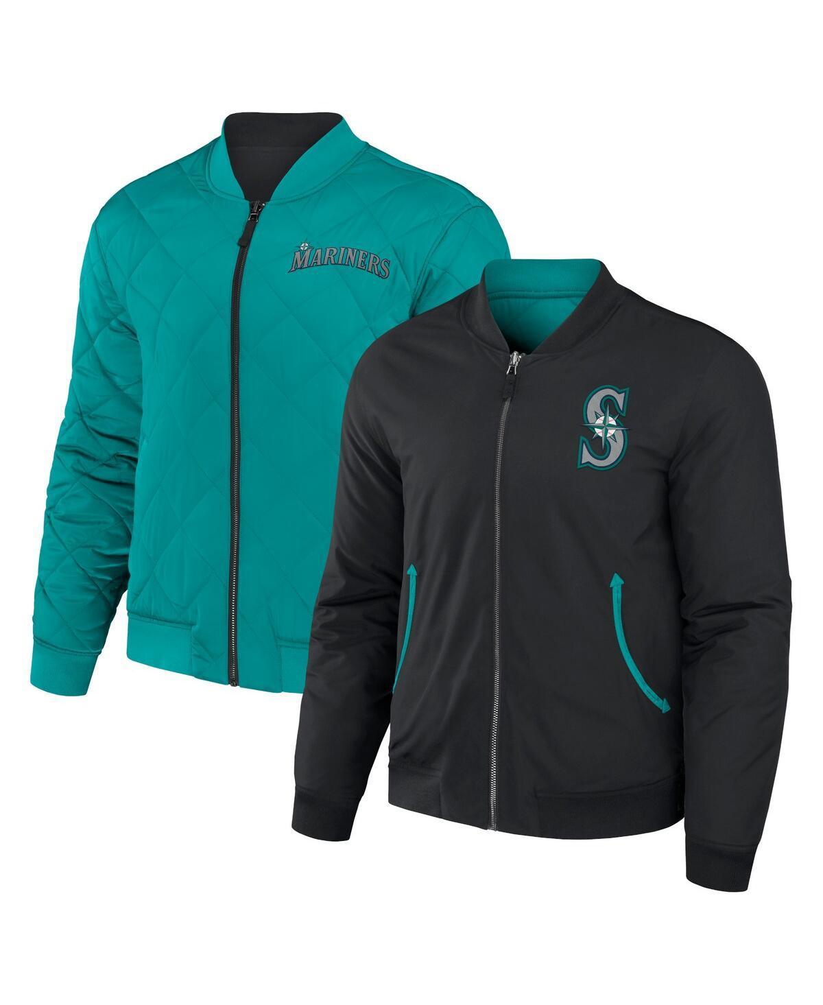 Mens Darius Rucker Collection by Fanatics Black Seattle Mariners Reversible Full-Zip Bomber Jacket - Black Product Image