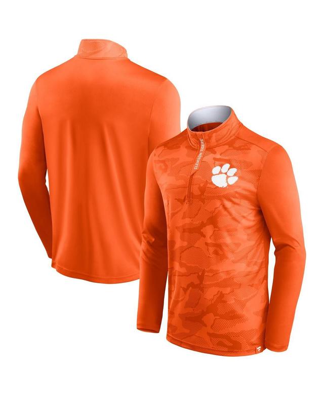 Mens Fanatics Orange Clemson Tigers Depth Chart Camo Jacquard Quarter-Zip Jacket Product Image