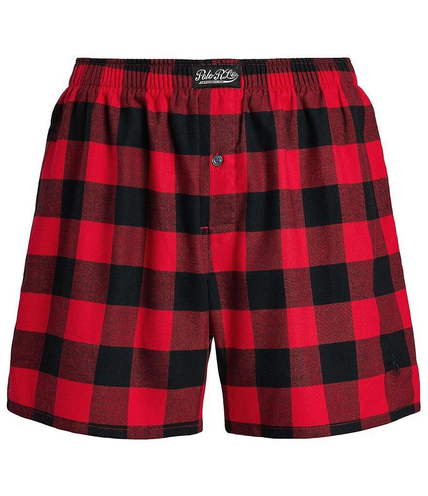 Polo Ralph Lauren Yarn-Dyed Cotton Flannel Checked Print Woven Boxers Product Image