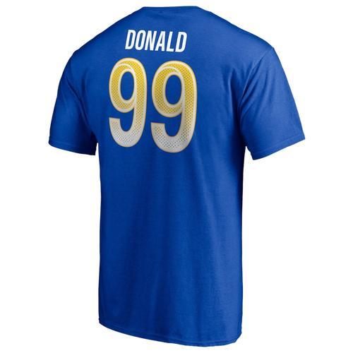 Mens Aaron Donald Royal Los Angeles Rams Player Icon Name and Number T-shirt Product Image