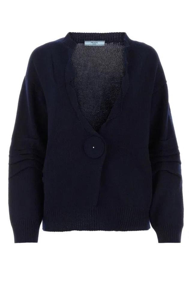 Wool And Cashmere V-neck Sweater In Blue Product Image