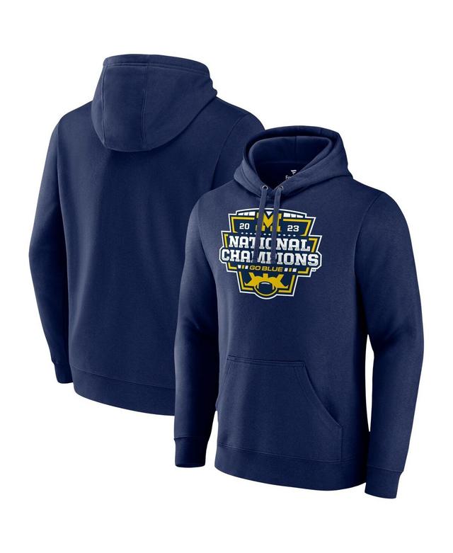 Mens Fanatics Navy Michigan Wolverines College Football Playoff 2023 National Champions Big and Tall Official Logo Pullover Hoodie Product Image