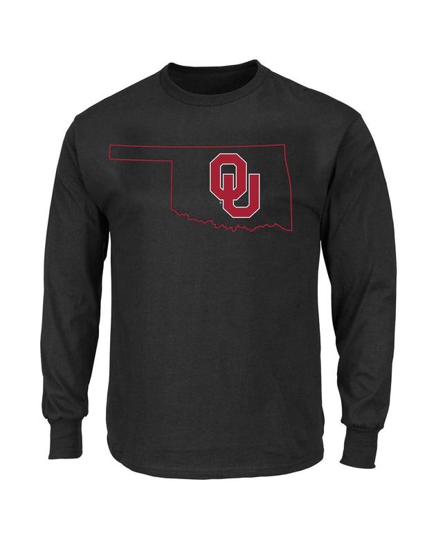 Mens Profile Black Oklahoma Sooners Big and Tall Pop Long Sleeve T-shirt Product Image