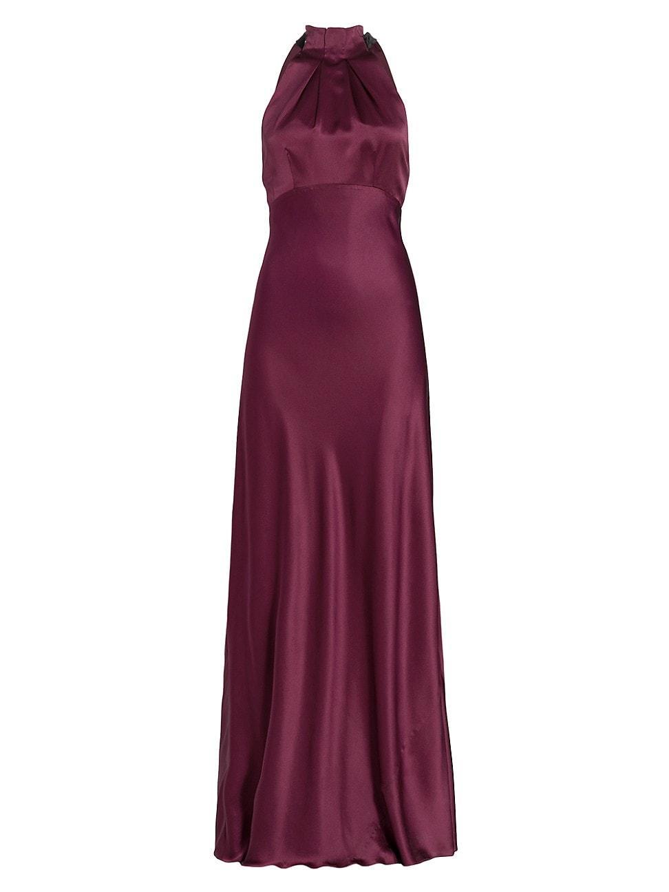 Womens Michelle Halterneck Silk Gown Product Image