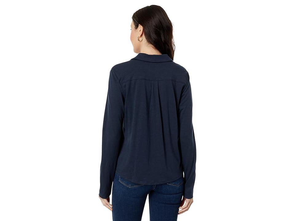 Lilla P Long Sleeve Button-Down Tee (Dark ) Women's Clothing Product Image