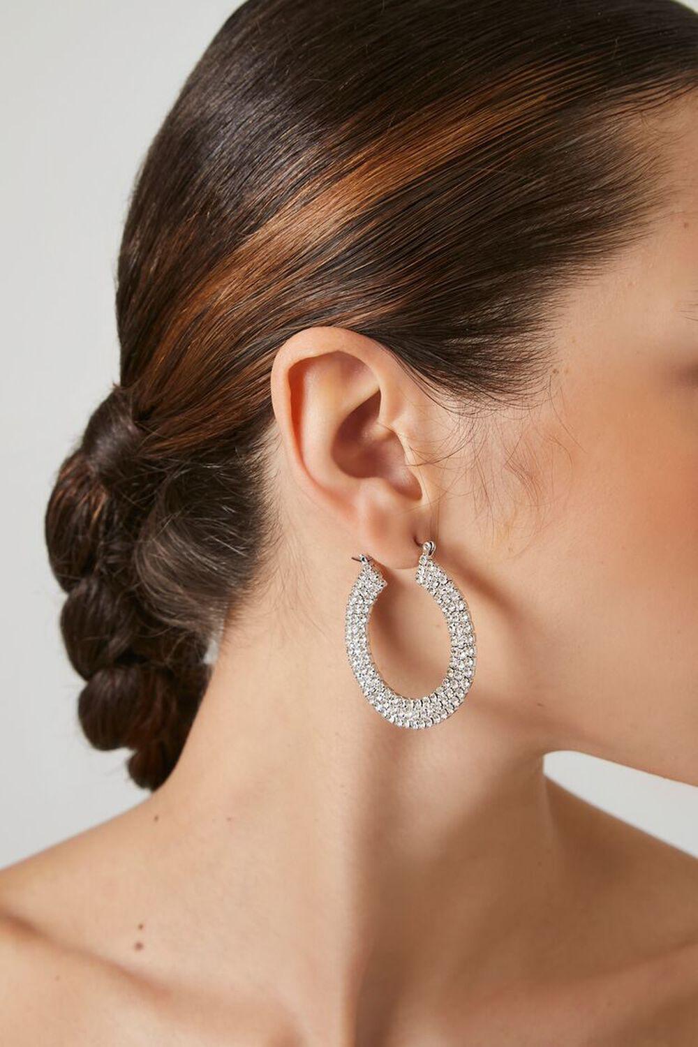 Rhinestone Hoop Earrings | Forever 21 Product Image