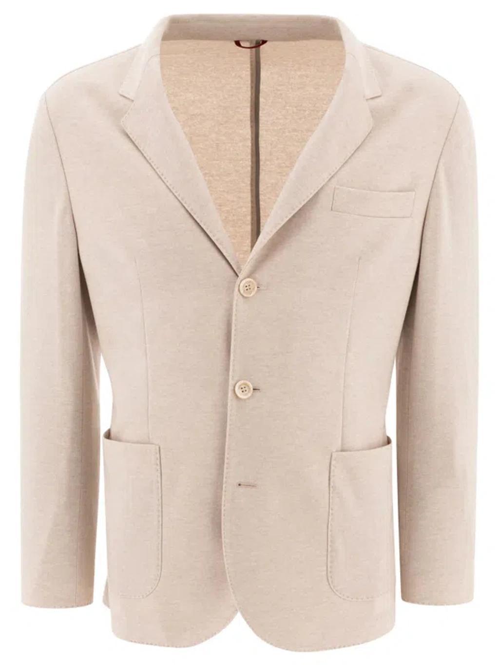 BRUNELLO CUCINELLI Cashmere Blazer In Beige Product Image