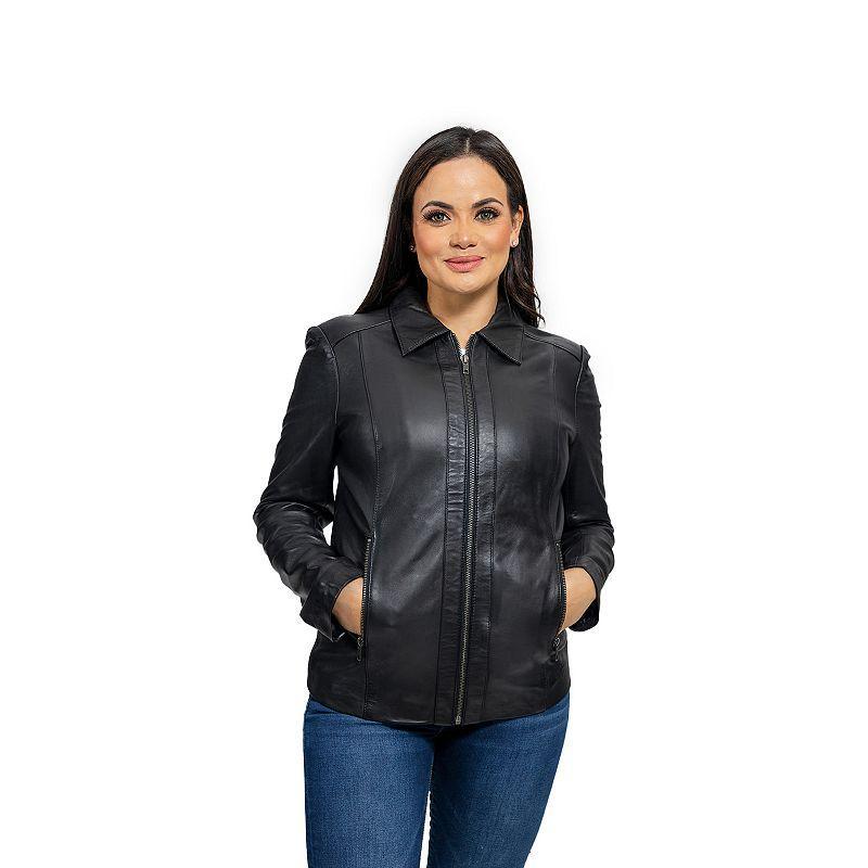 Womens Whet Blu Patricia Leather Jacket Product Image