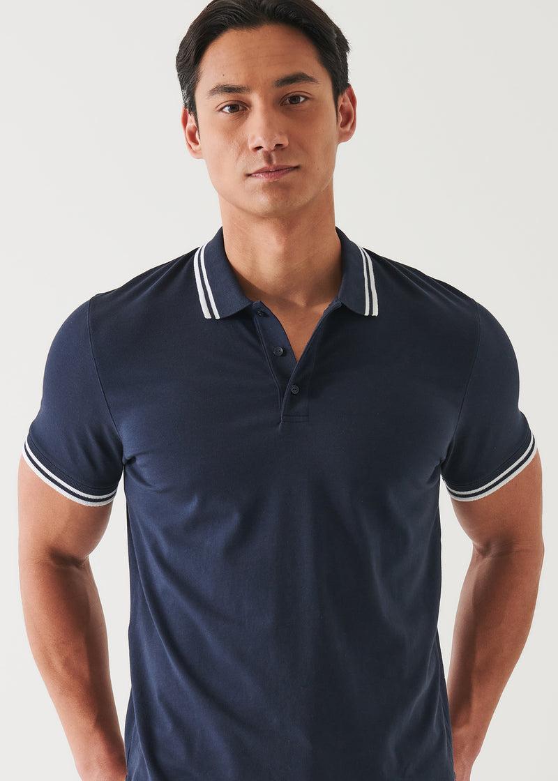 Patrick Assaraf Iconic Tipped Buttoned Polo Male Product Image