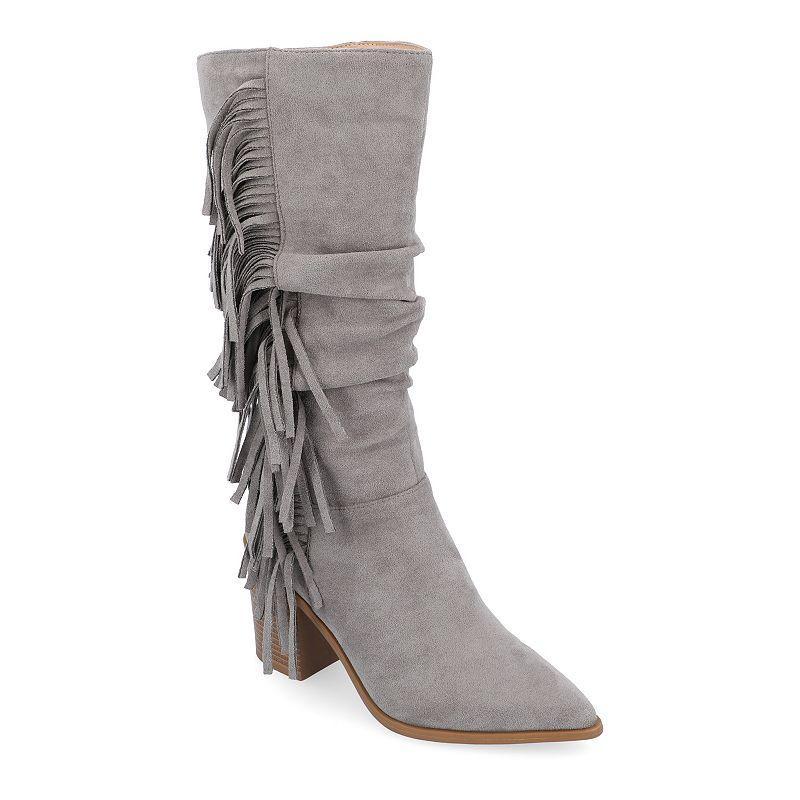 Journee Collection Womens Hartly Fringed Extra Wide Calf Dress Boot Product Image