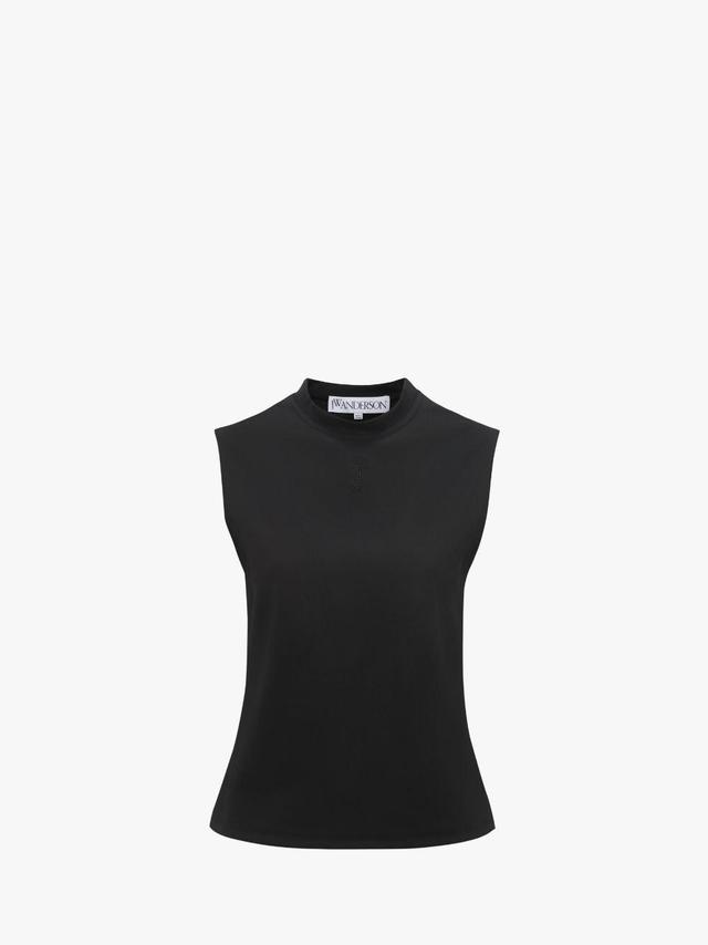 TANK TOP WITH ANCHOR EMBROIDERY in black | JW Anderson US  Product Image