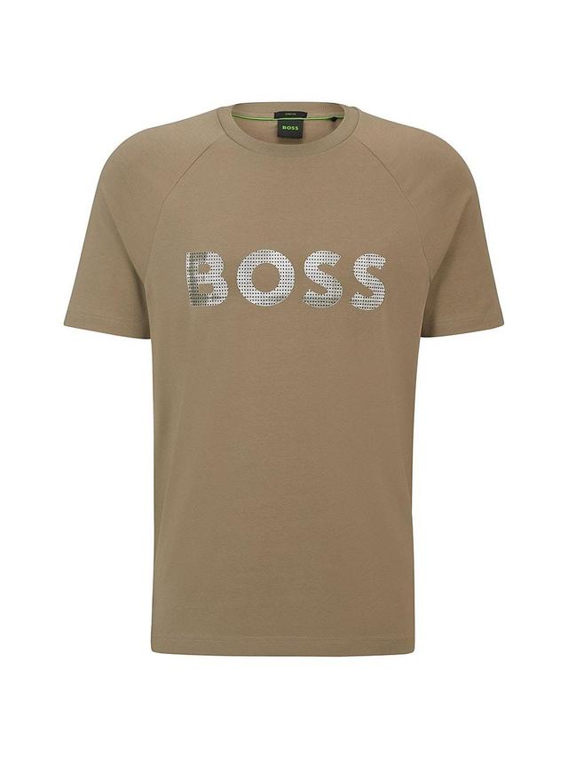 Mens Stretch Cotton Regular Fit T-Shirt with Seasonal Logo Product Image