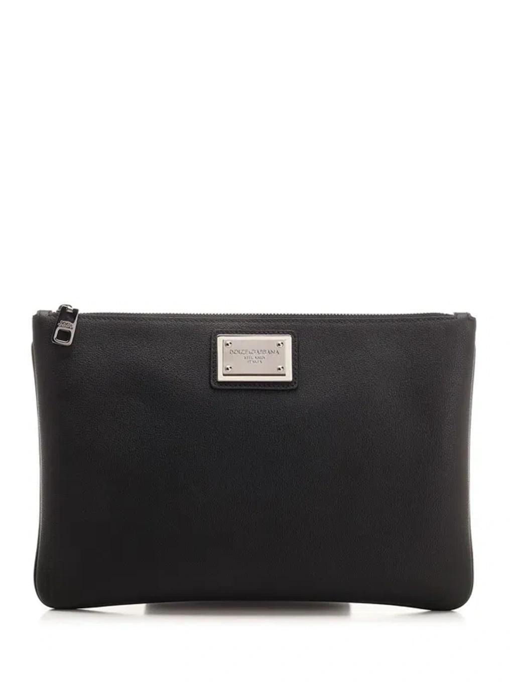 Leather Pouch In Black Product Image