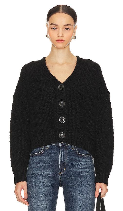 Lovers and Friends Lili Button Front Cardigan in Black Product Image