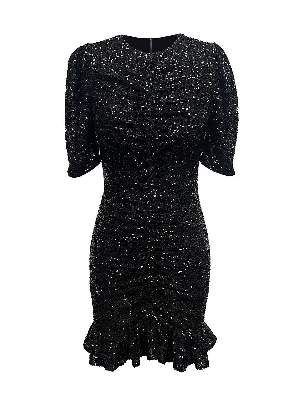 Womens Chandler Sequin Ruffle Minidress Product Image