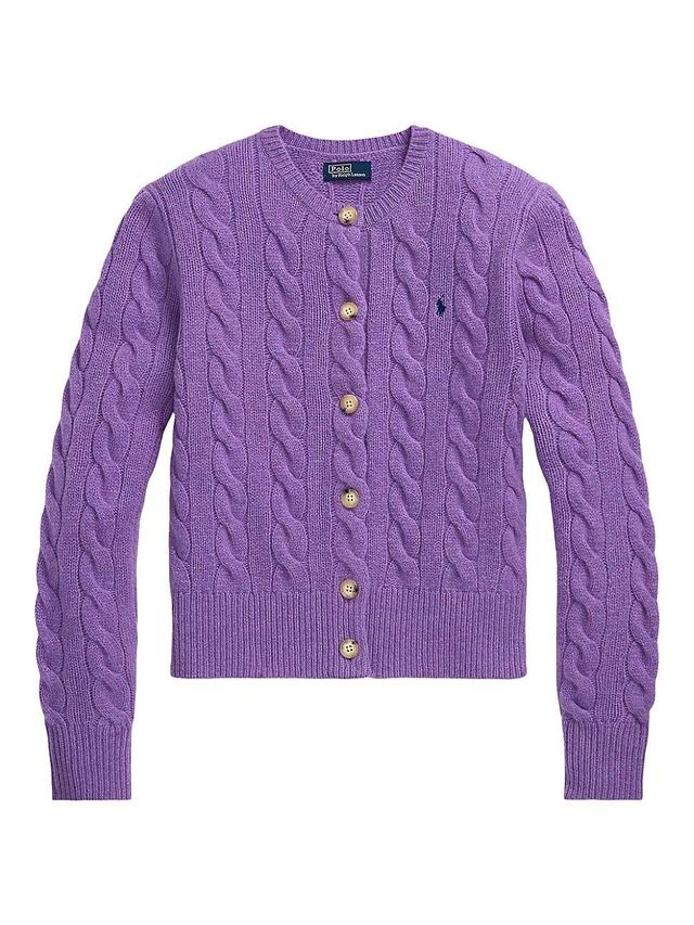 Womens Cable-Knit Wool-Cashmere Cardigan Product Image