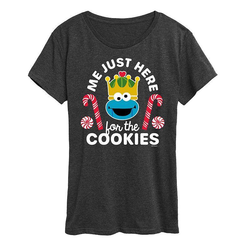 Womens Sesame Street Just Here For The Cookies Graphic Tee, Girls Product Image