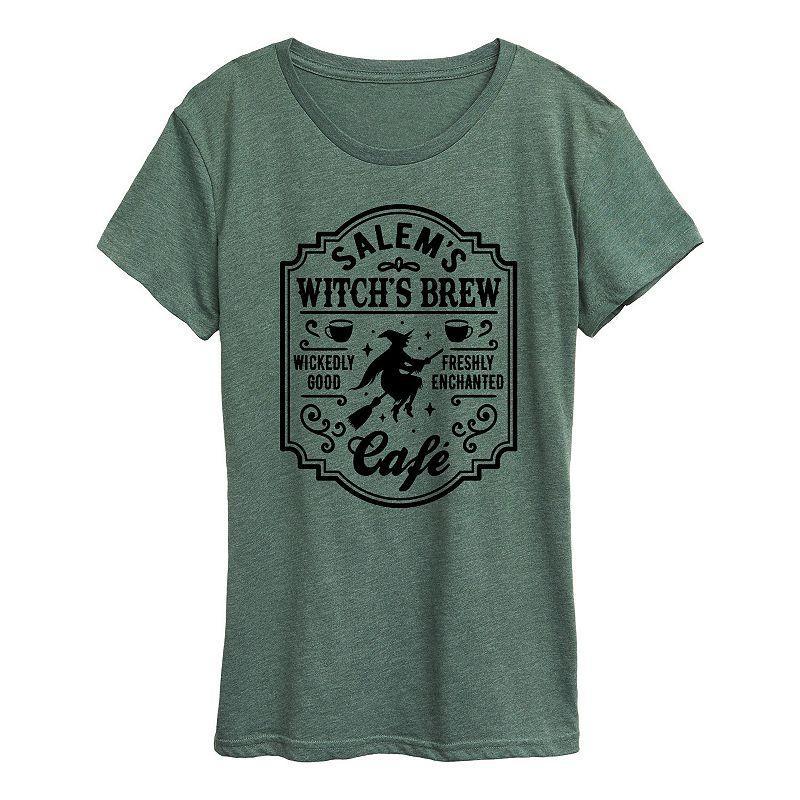 Womens Salems Witchs Brew Cafe Halloween Tee, Girls Product Image