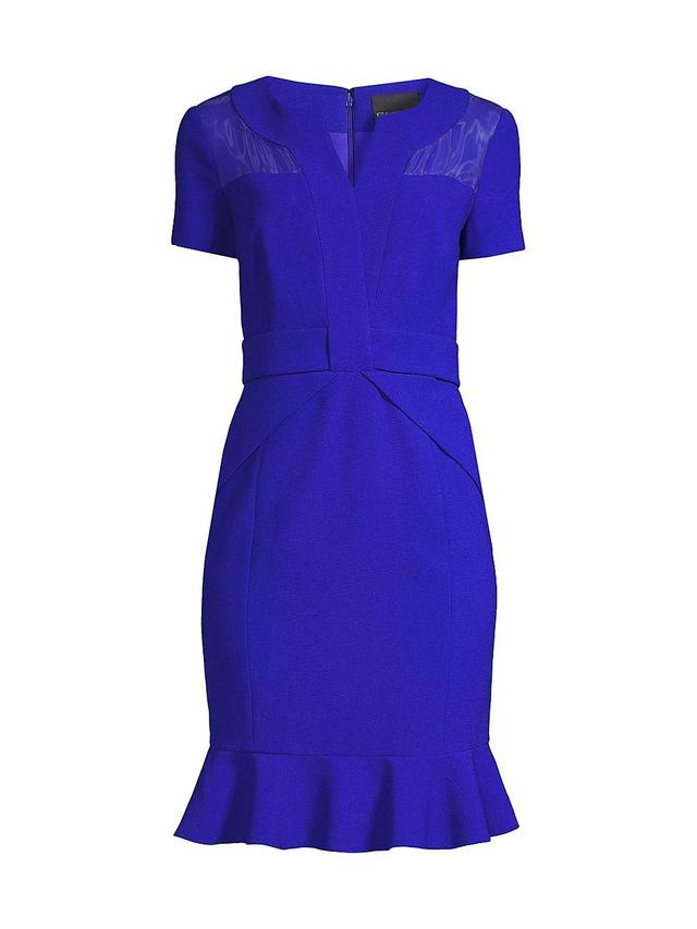 Womens Flounce Crepe & Silk Sheath Dress Product Image