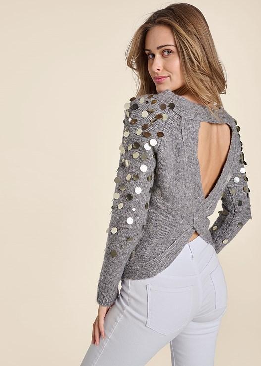 Open Back Paillette Sweater Product Image