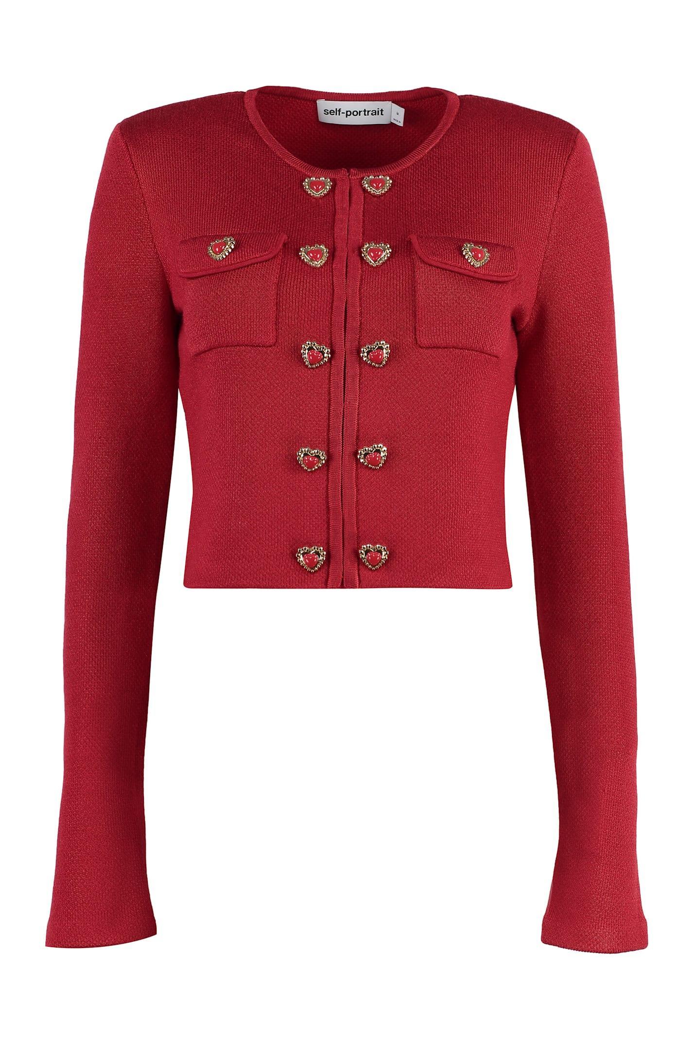 Knit Cardigan In Red Product Image