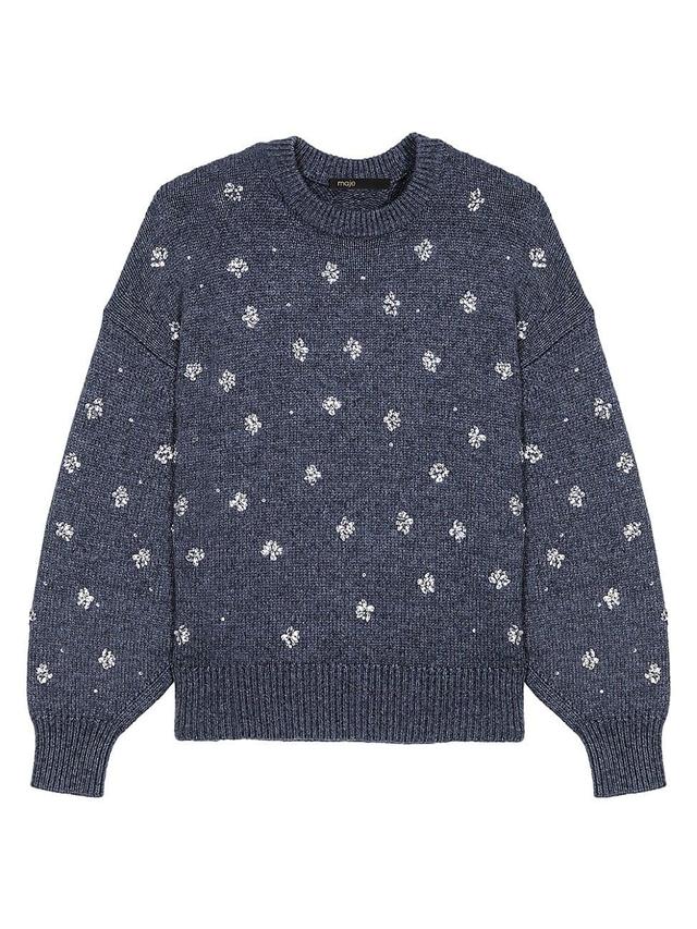 Womens Knitted Jumper with Rhinestones Product Image