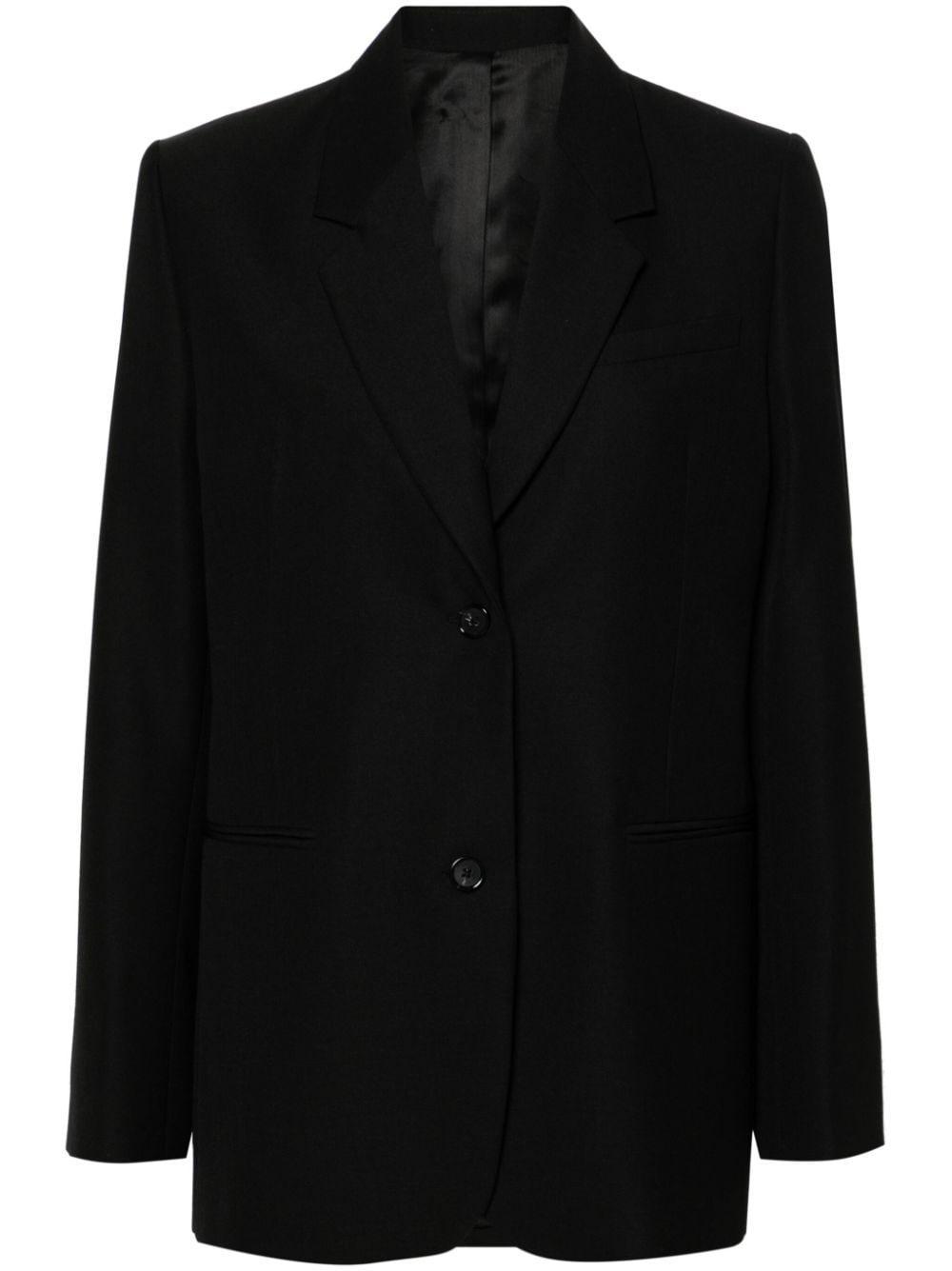 Notched-lapels Single-breasted Blazer In Black Product Image