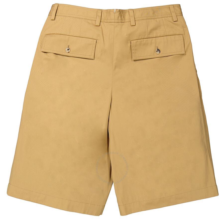 BURBERRY Pleated Cotton-twill Shorts In Brown Product Image