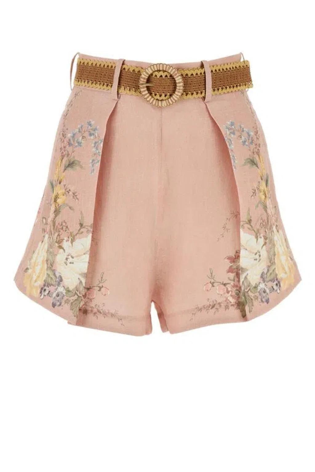 ZIMMERMANN Woman Printed Linen Waverly Shorts In Multicolor Product Image