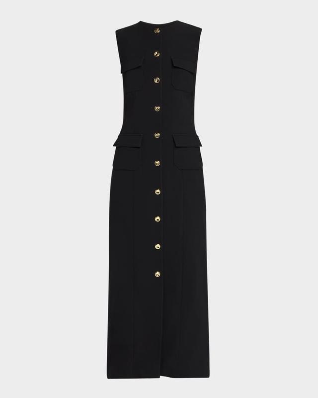 Corinne Sleeveless Button-Front Midi Dress Product Image