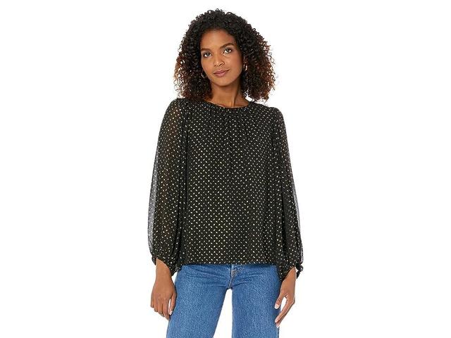 Vince Camuto Crew Neck Balloon Sleeve Blouse (Rich ) Women's Clothing Product Image