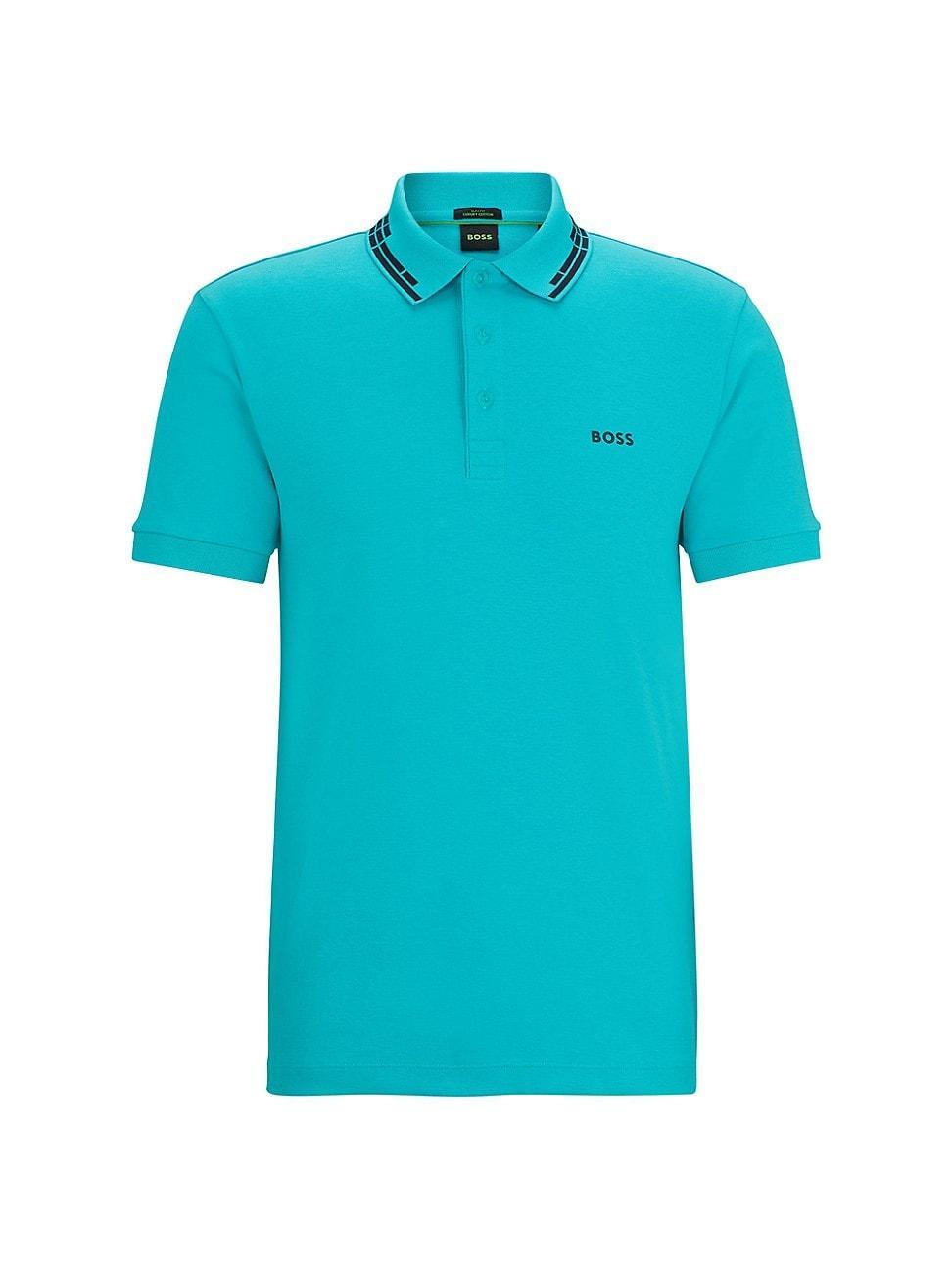 Mens Interlock-Cotton Slim-Fit Polo Shirt Product Image