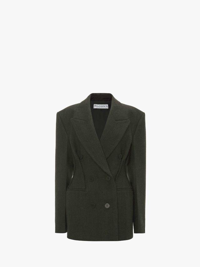 DOUBLE BREASTED HOURGLASS JACKET in green | JW Anderson US  Product Image