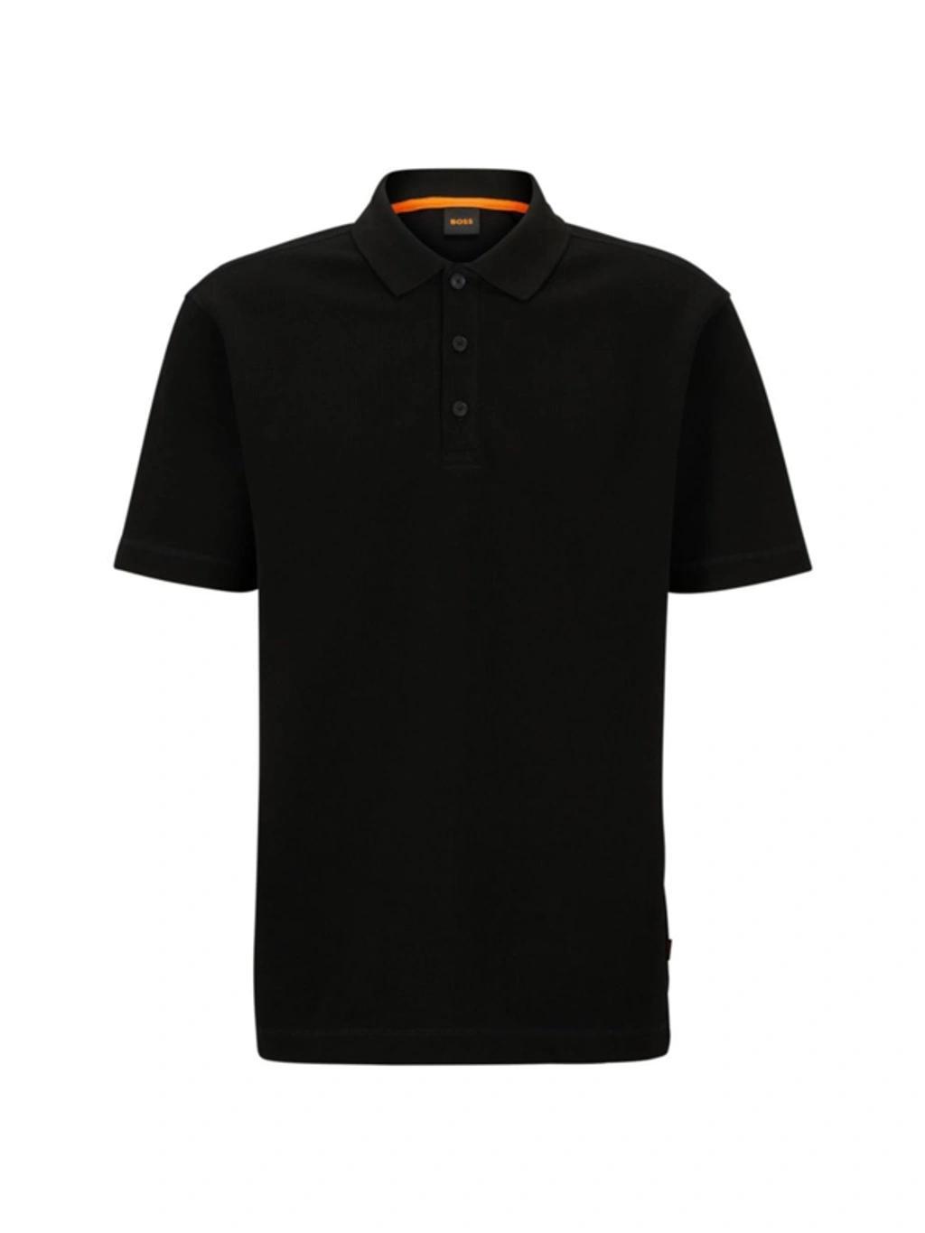 Mens Interlock Cotton Polo Shirt with Stacked Logo Trim Product Image