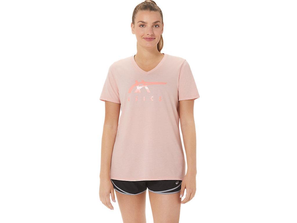 Womens ASICS Stripes V-Neck Product Image