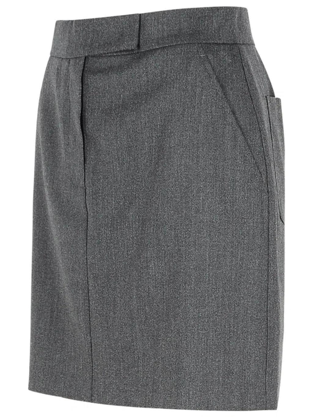 MAX MARA 'sondalo' Dark Grey Virgin Wool Miniskirt In Pink Product Image