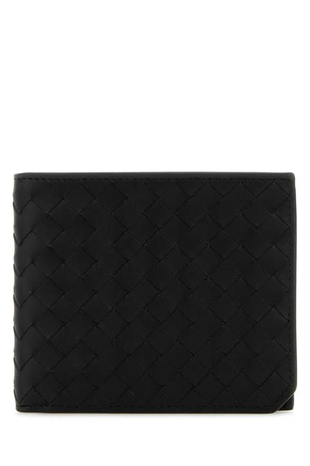 Black Leather Intrecciato Wallet Product Image