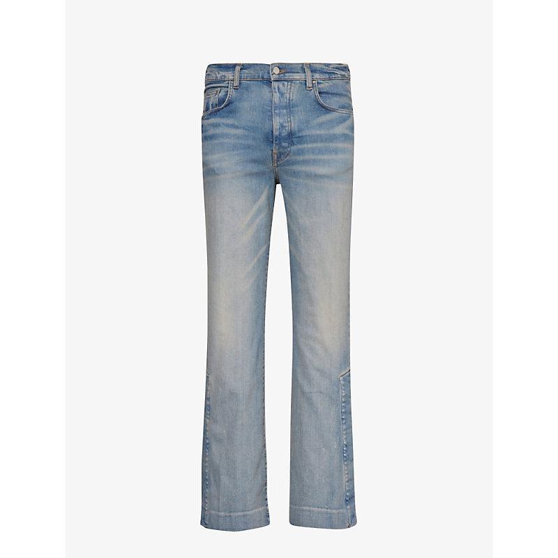 Blue Stacked Flared Jeans Product Image