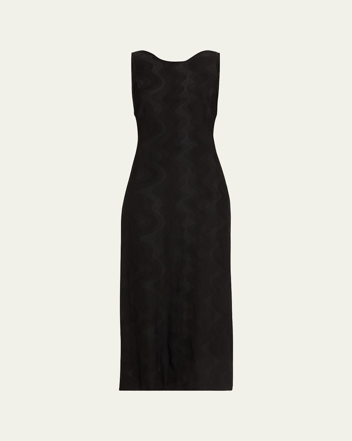 Wave Jersey Jacquard Sleeveless Maxi Dress Product Image