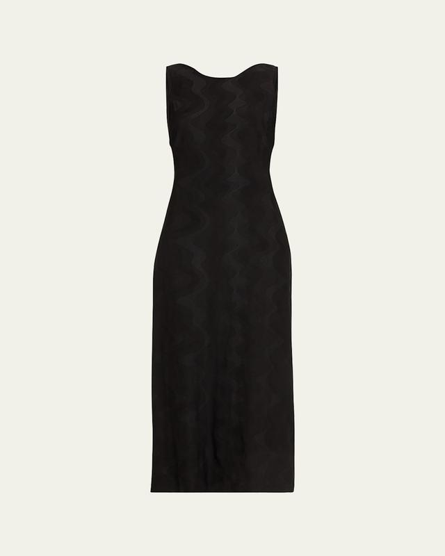 Womens Asymmetric Jacquard Midi-Dress Product Image