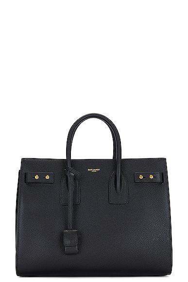 Saint Laurent Small Sac De Jour Supple Carryall Bag in Black Product Image