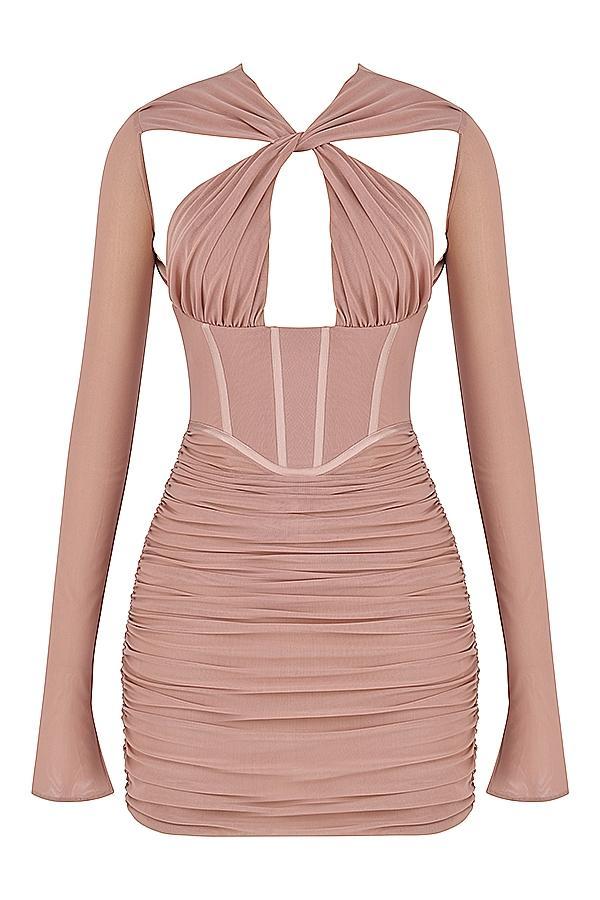 Adanna Blush Corset Mini Dress Product Image